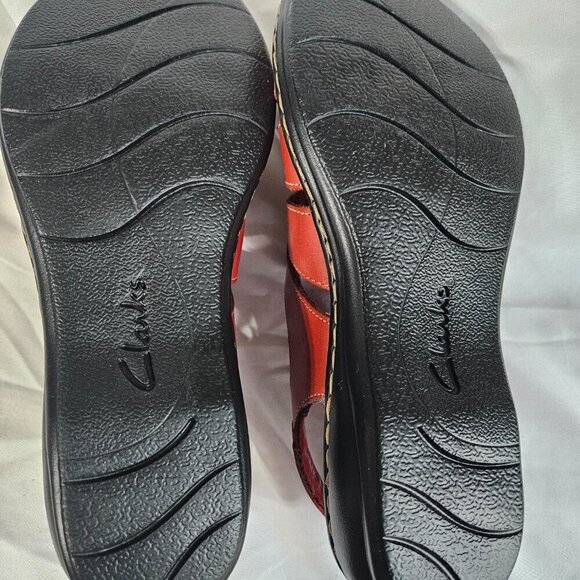 Clarks Collection Gladiator Sandals Leisa Ruby Red Size 6 W - Picture 7 of 9